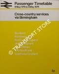 Passenger Timetable Cross-Country services via Birmingham - Scotland, Northeast and Northwest England via Birmingham, South Wales, The South and Southwest England, 6 May 1974 to 4 May 1975 by British Rail